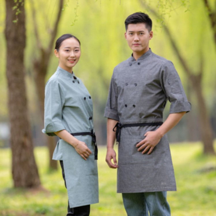 润丰 chefyes 阅时 国风简约时尚男女款厨师服