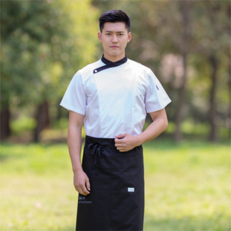 润丰 chefyes 阅时 白色短袖厨师服