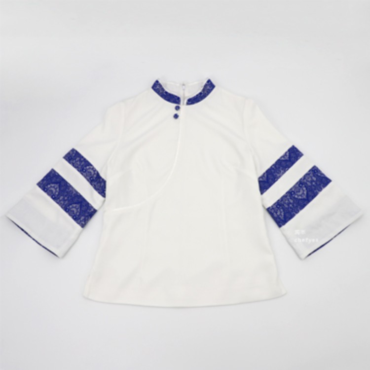 润丰 chefyes 阅时 中式七分袖女士服务员制服