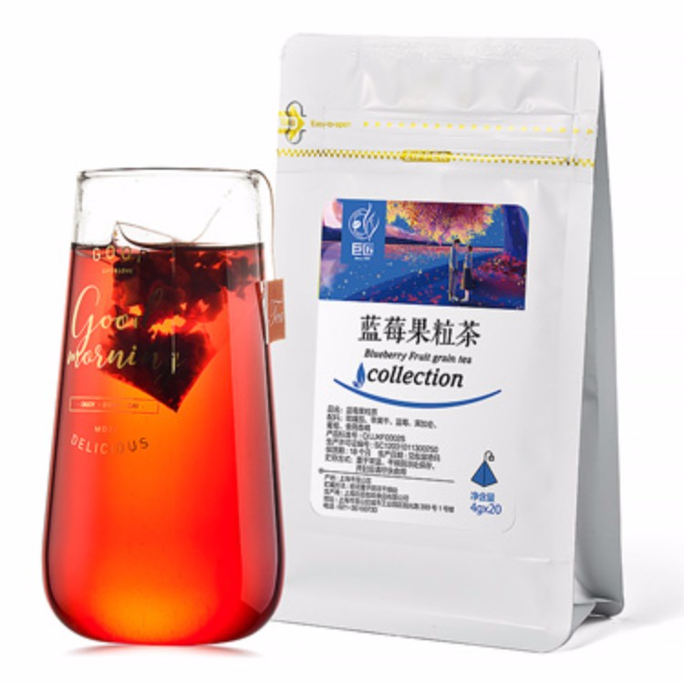 巨匠 透明三角立体茶包 蓝莓情深精选果粒茶 袋泡花茶20包