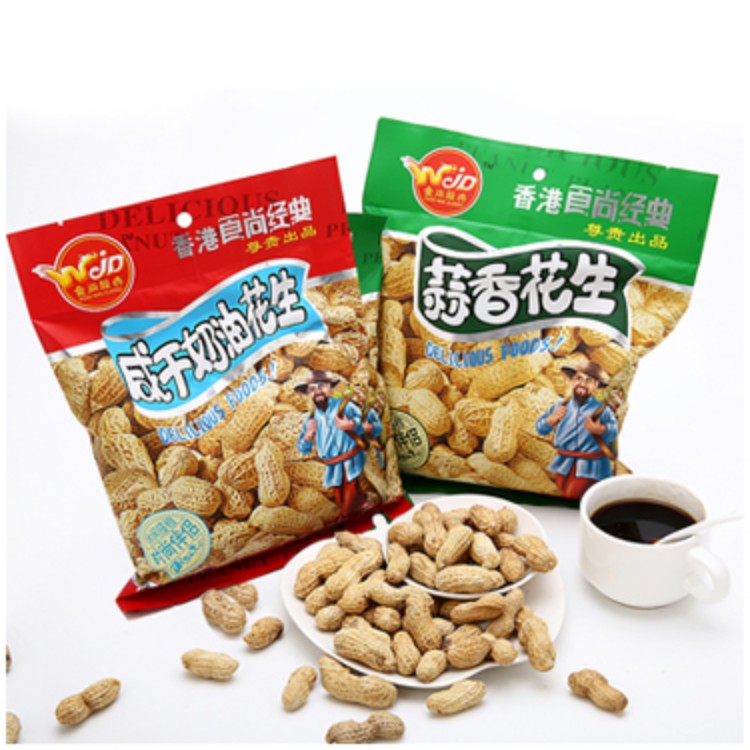 奶香蒜香奶油味吊炉小花生蒜蓉原味多口味干炒货红皮带壳下酒小吃