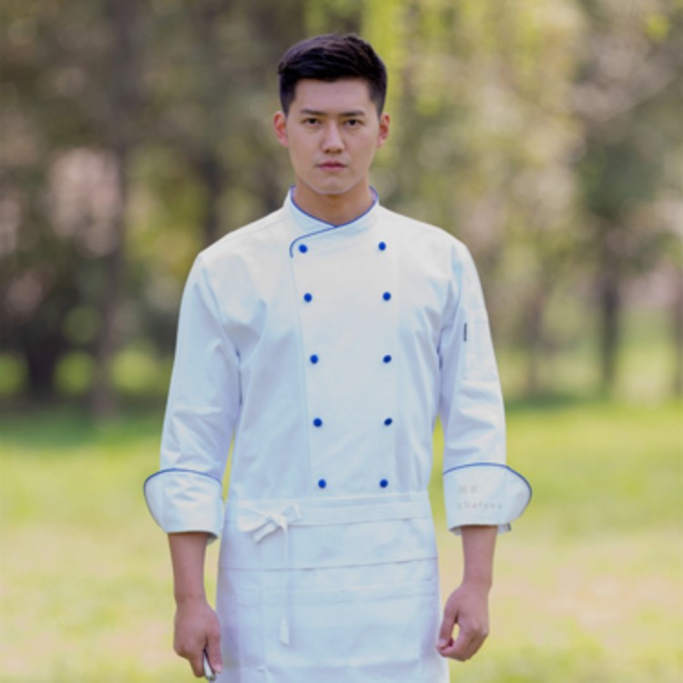 润丰 chefyes 阅时 白色男款厨师服
