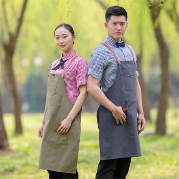 润丰 chefyes 阅时 服务员格子衬衫