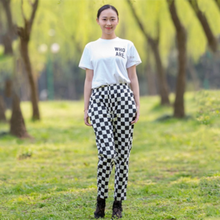润丰 chefyes 阅时 黑白格裤子