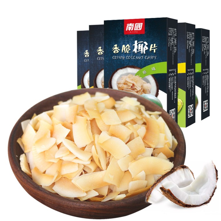 南国 海南特产香脆椰子片干脆片60gx5烤椰肉片零食小吃休闲食品