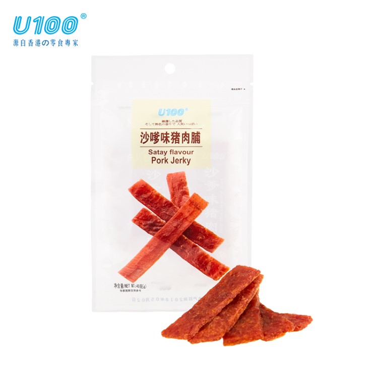 U100沙嗲味猪肉脯40g*10包