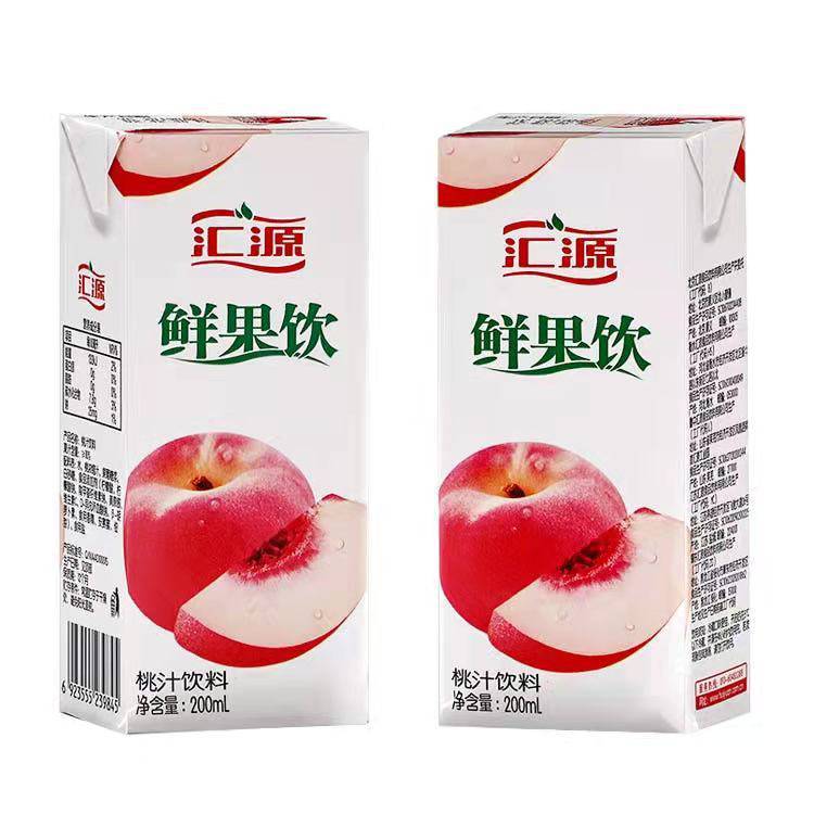 汇源 鲜果饮桃汁饮料 桃汁盒装果蔬饮料外卖自助