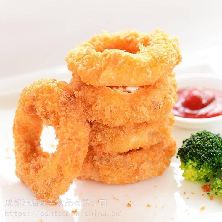 阳光鲜鱿鱼圈 裹粉油炸海鲜小吃 半成品餐饮原料