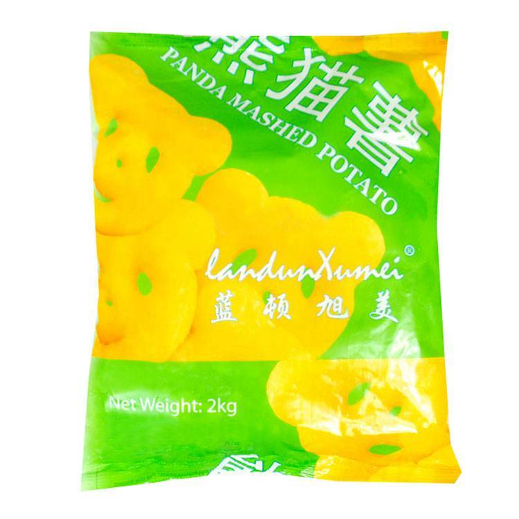蓝顿旭美熊猫薯饼 异形薯制品 可爱卡通零食 油炸小吃半成品