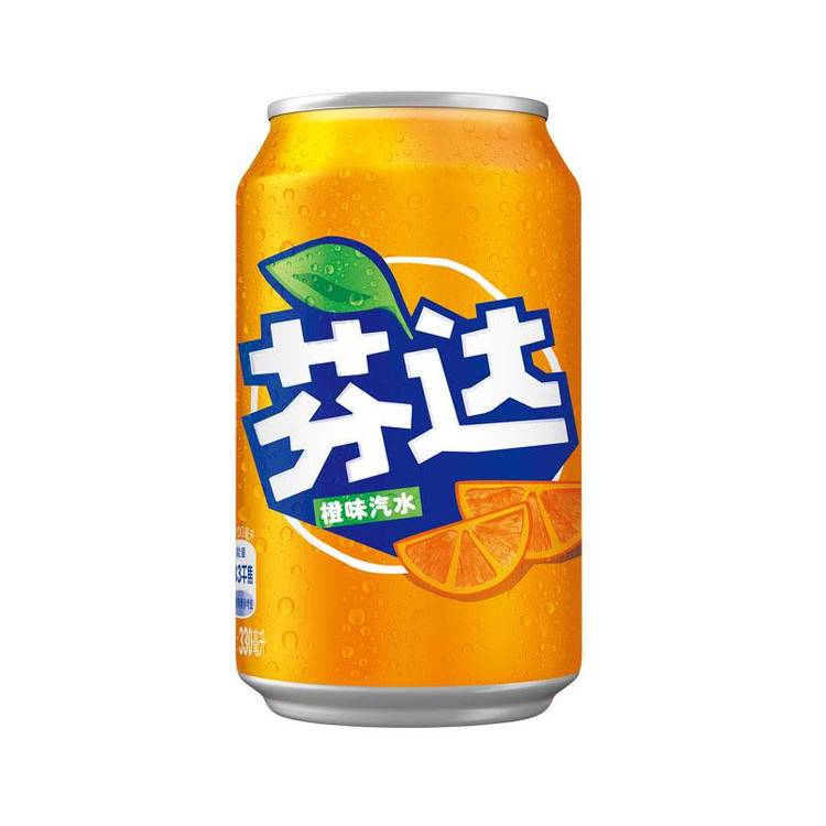 芬达听装330ml*24罐整箱碳酸饮料 橙味汽水矮易拉罐饮品